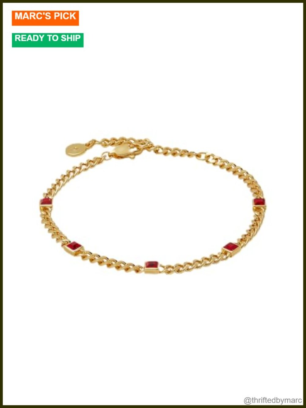 Birthstone Sapphire Bezel Crystal Curb Chain Bracelet Adjustable